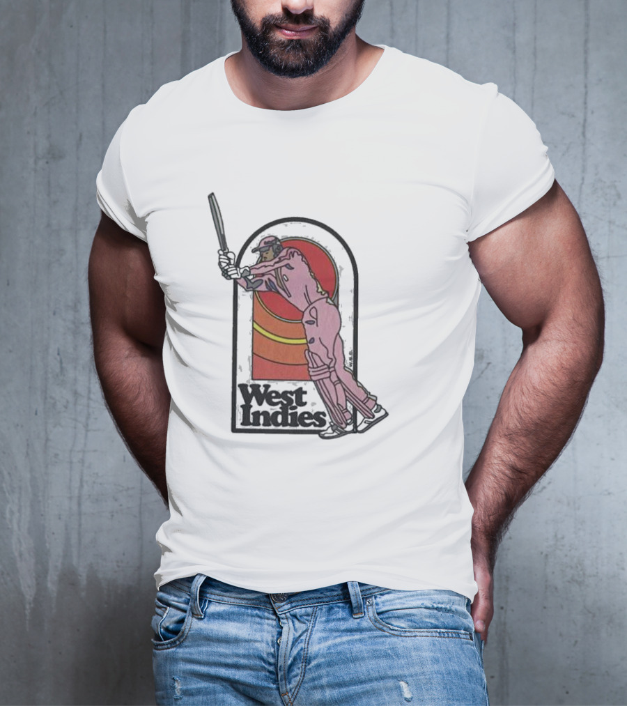West Indies Cricket Pink 70s Uniform T-Shirt