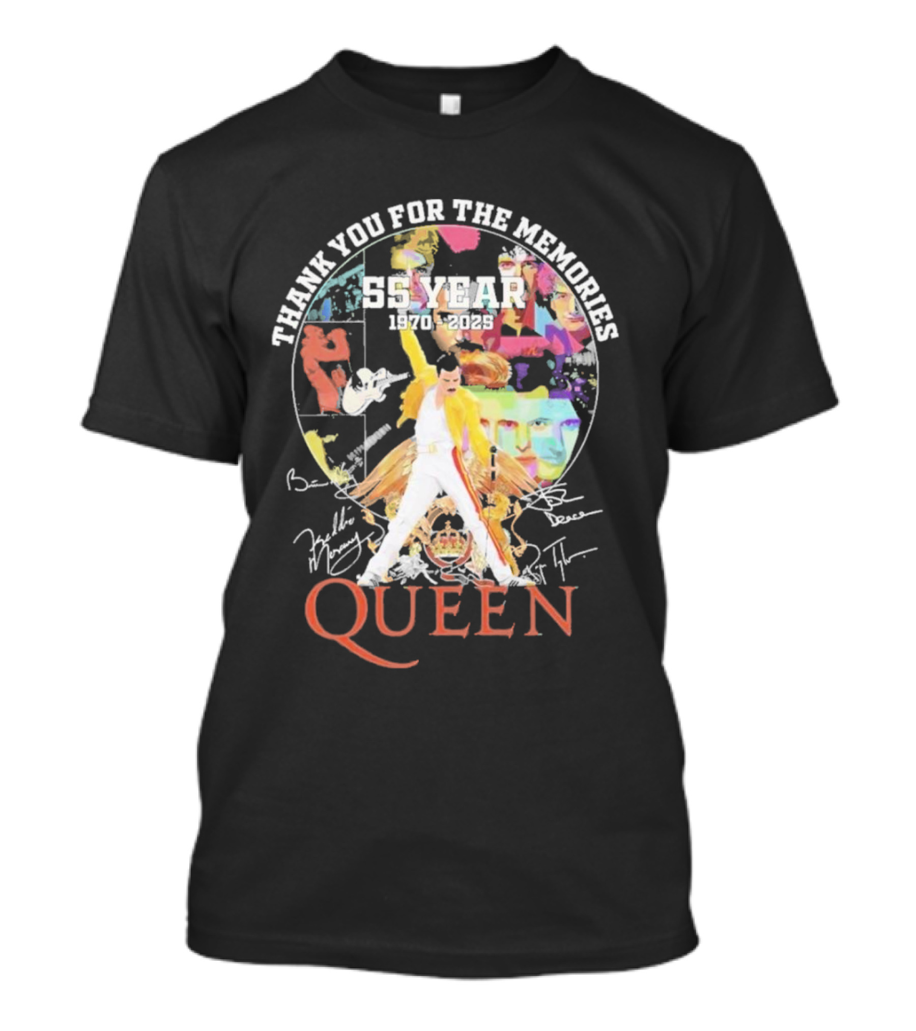 Thank You For The Memories 55 Years 1970-2025 Queen Iconic Band T-Shirt