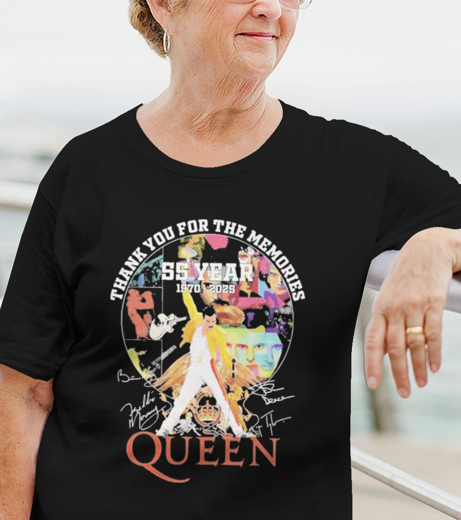 Thank You For The Memories 55 Years 1970-2025 Queen Iconic Band T-Shirt