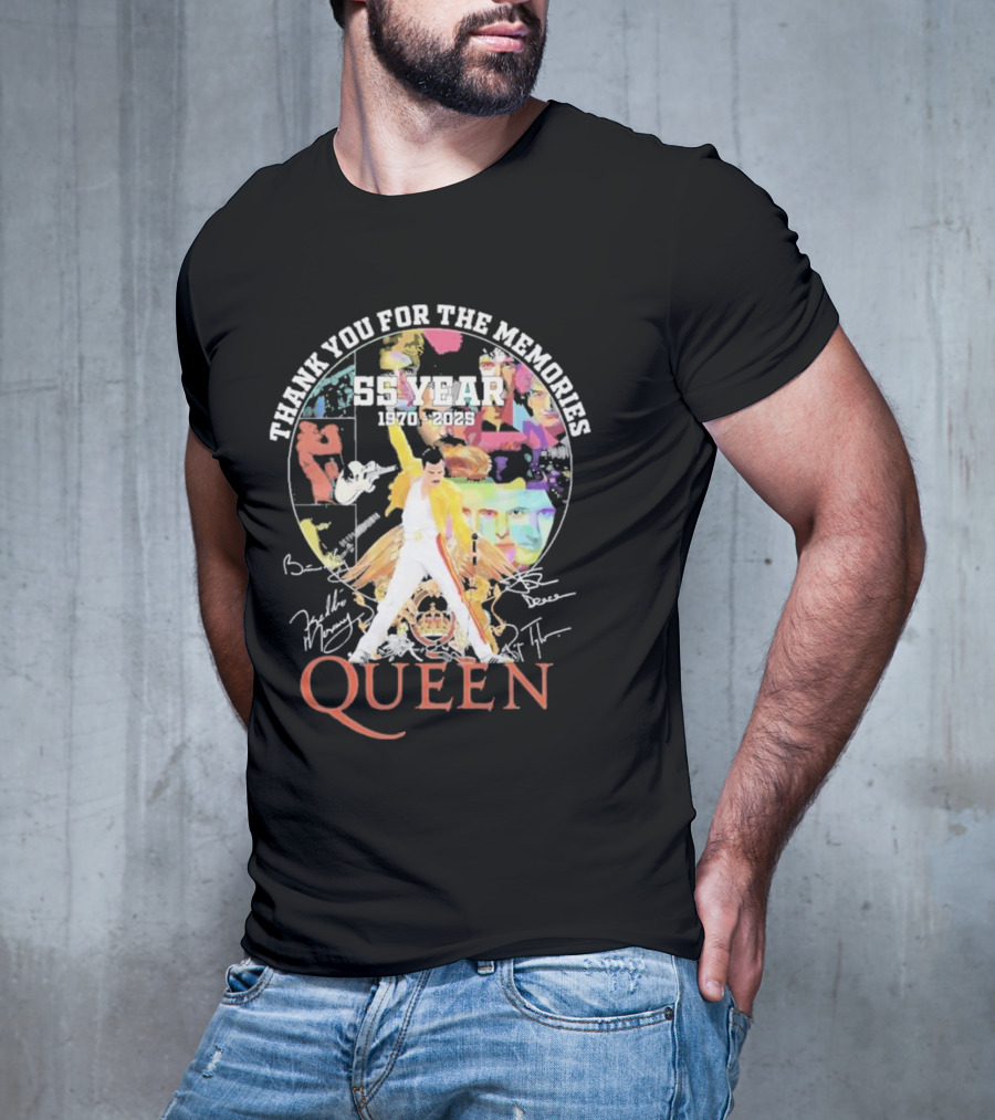 Thank You For The Memories 55 Years 1970-2025 Queen Iconic Band T-Shirt