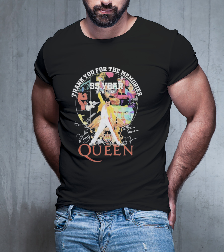 Thank You For The Memories 55 Years 1970-2025 Queen Iconic Band T-Shirt