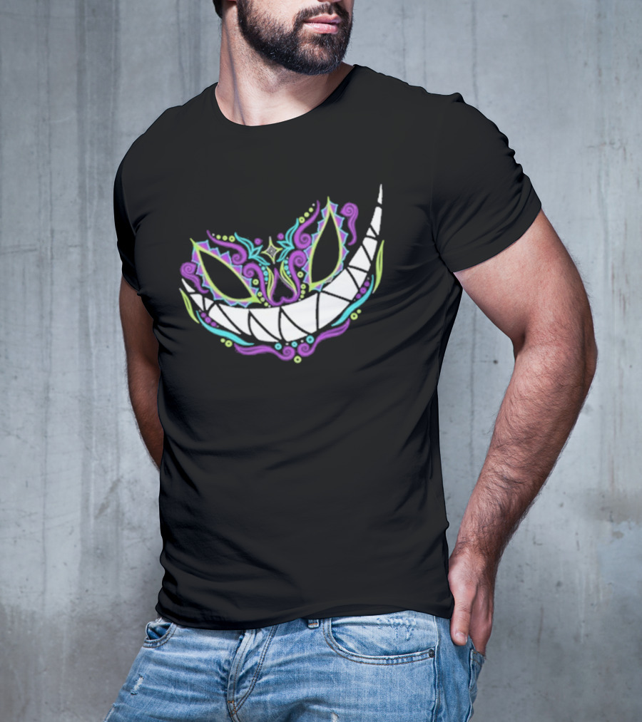 The Catrina Cheshire Cat Inspired Day Of The Dead Style Camiseta Relaxed T-Shirt