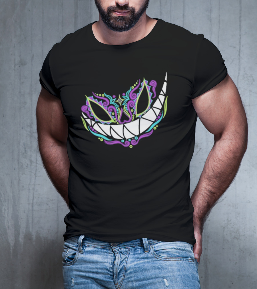 The Catrina Cheshire Cat Inspired Day Of The Dead Style Camiseta Relaxed T-Shirt