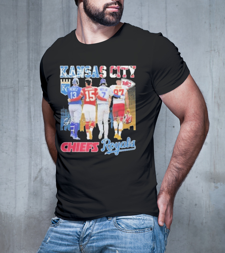 Kansas City Chiefs Royals Perez Mahomes Witt Jr Kelce T-Shirt