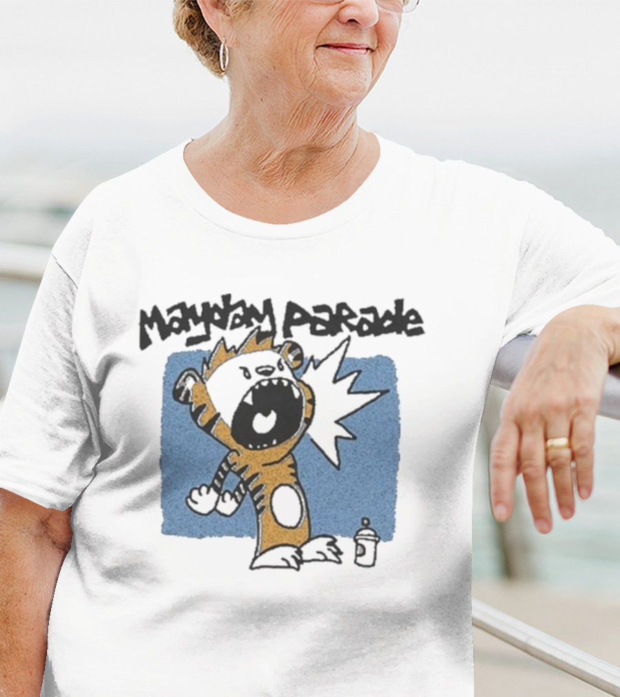 Mayday Parade Cartoon Tiger Shouting T-Shirt