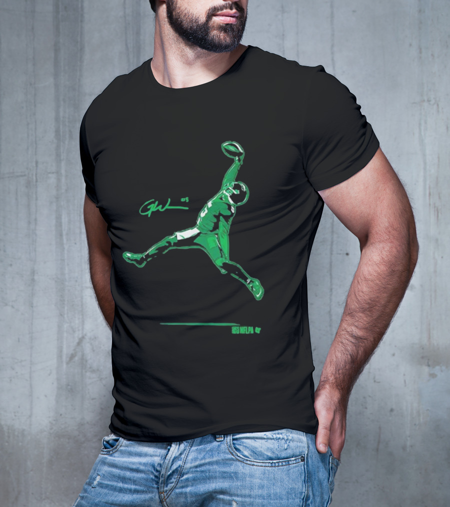 Garrett Wilson One-Handed Air Catch GW #5 NFLPA T-Shirt