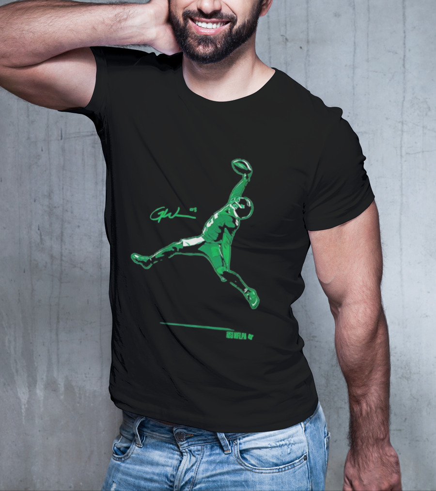 Garrett Wilson One-Handed Air Catch GW #5 NFLPA T-Shirt