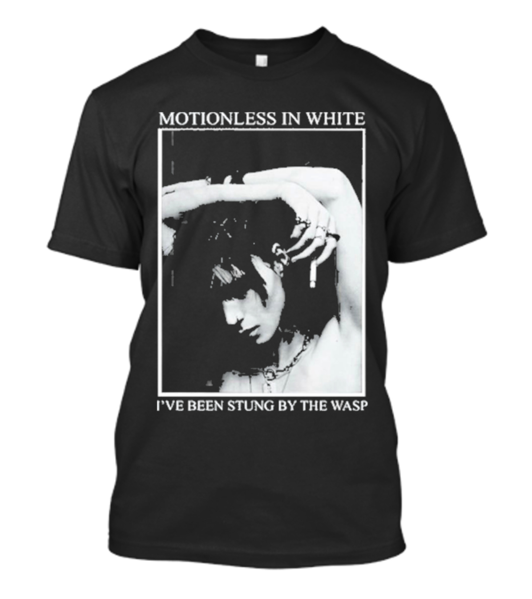 Motionless In White I've Been Stung By The Wasp Monochrome Portrait Image T-Shirt