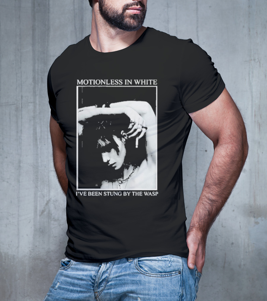 Motionless In White I've Been Stung By The Wasp Monochrome Portrait Image T-Shirt