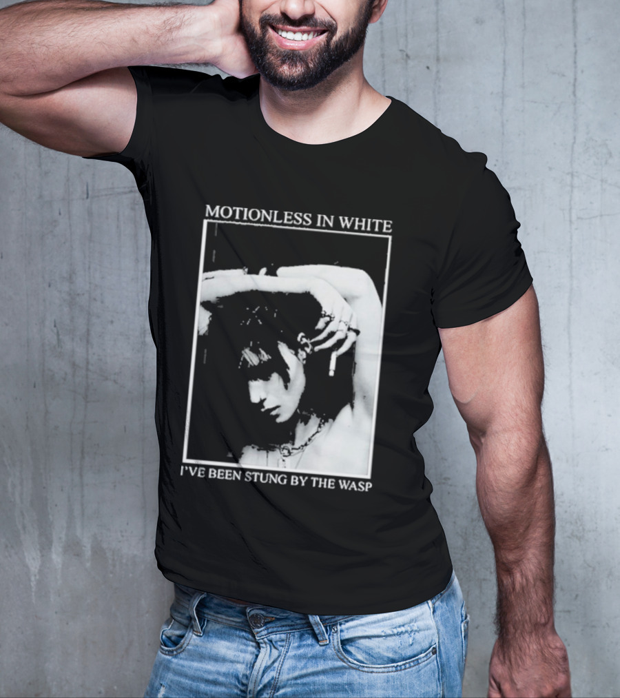 Motionless In White I've Been Stung By The Wasp Monochrome Portrait Image T-Shirt