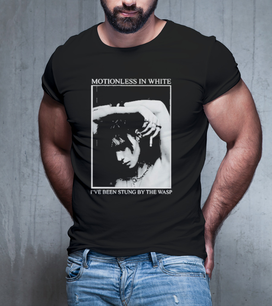 Motionless In White I've Been Stung By The Wasp Monochrome Portrait Image T-Shirt