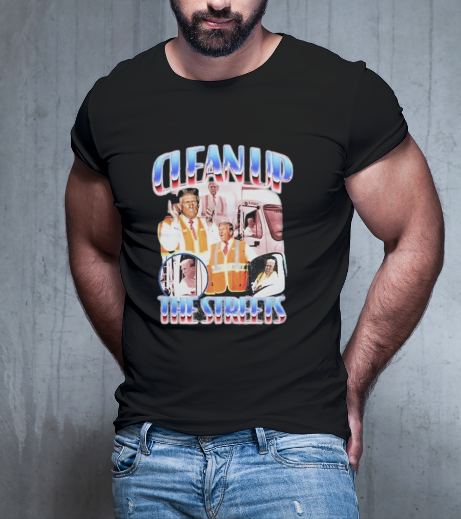 Old Row Clean Up The Streets Iconic Public Figures In Safety Vests T-Shirt