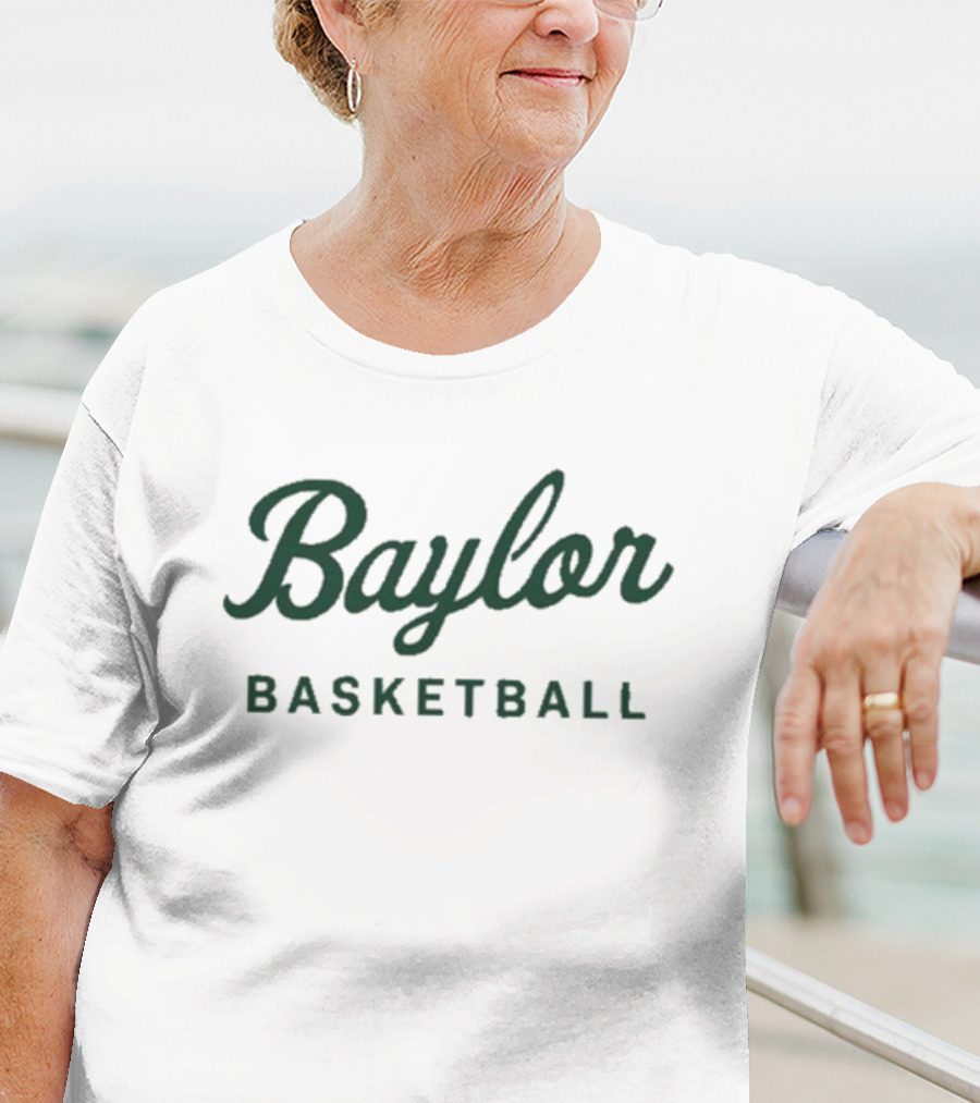 Baylor Basketball Green Text T-Shirt