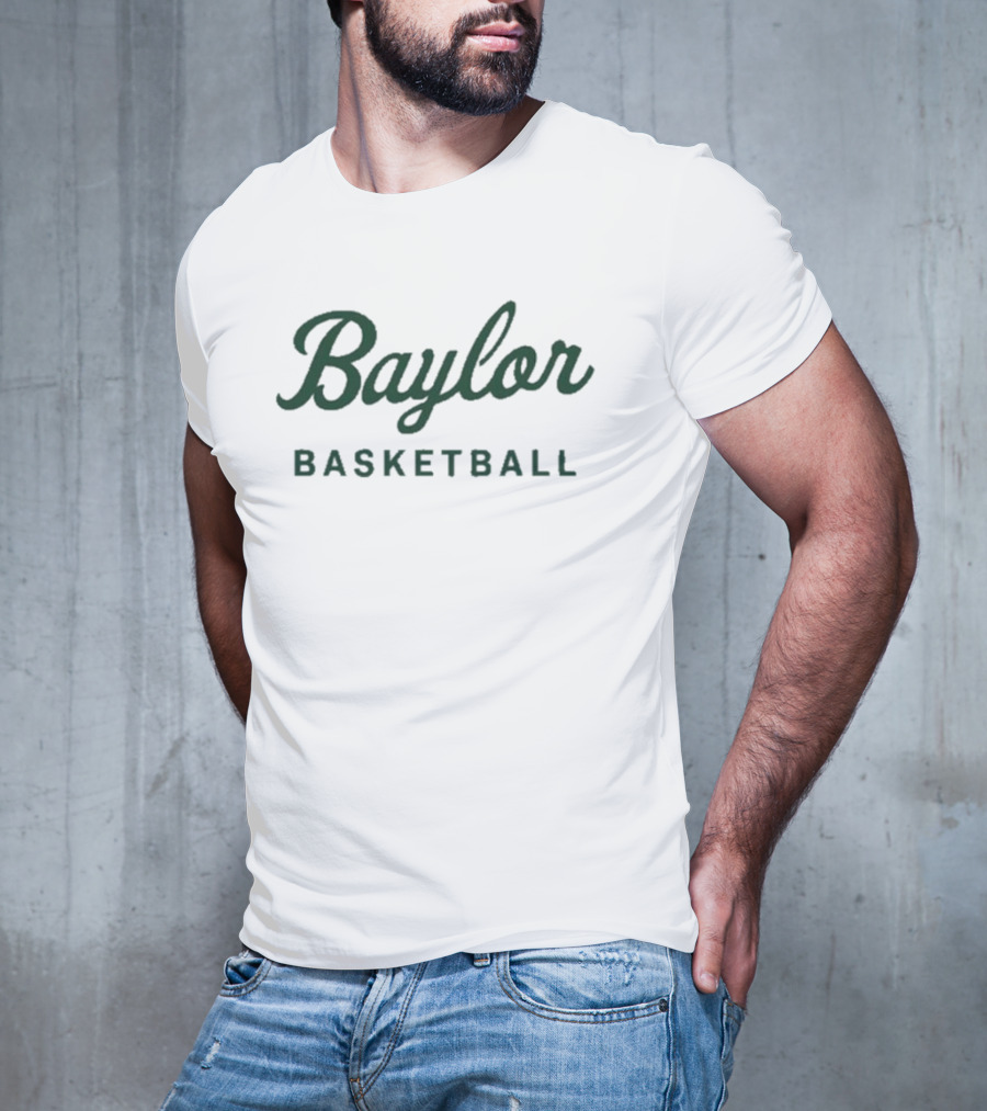 Baylor Basketball Green Text T-Shirt