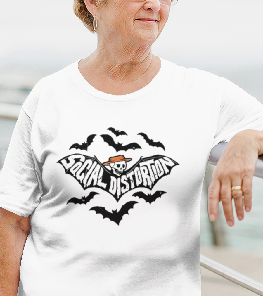 Social Distortion Skelly Bat Orange T-Shirt