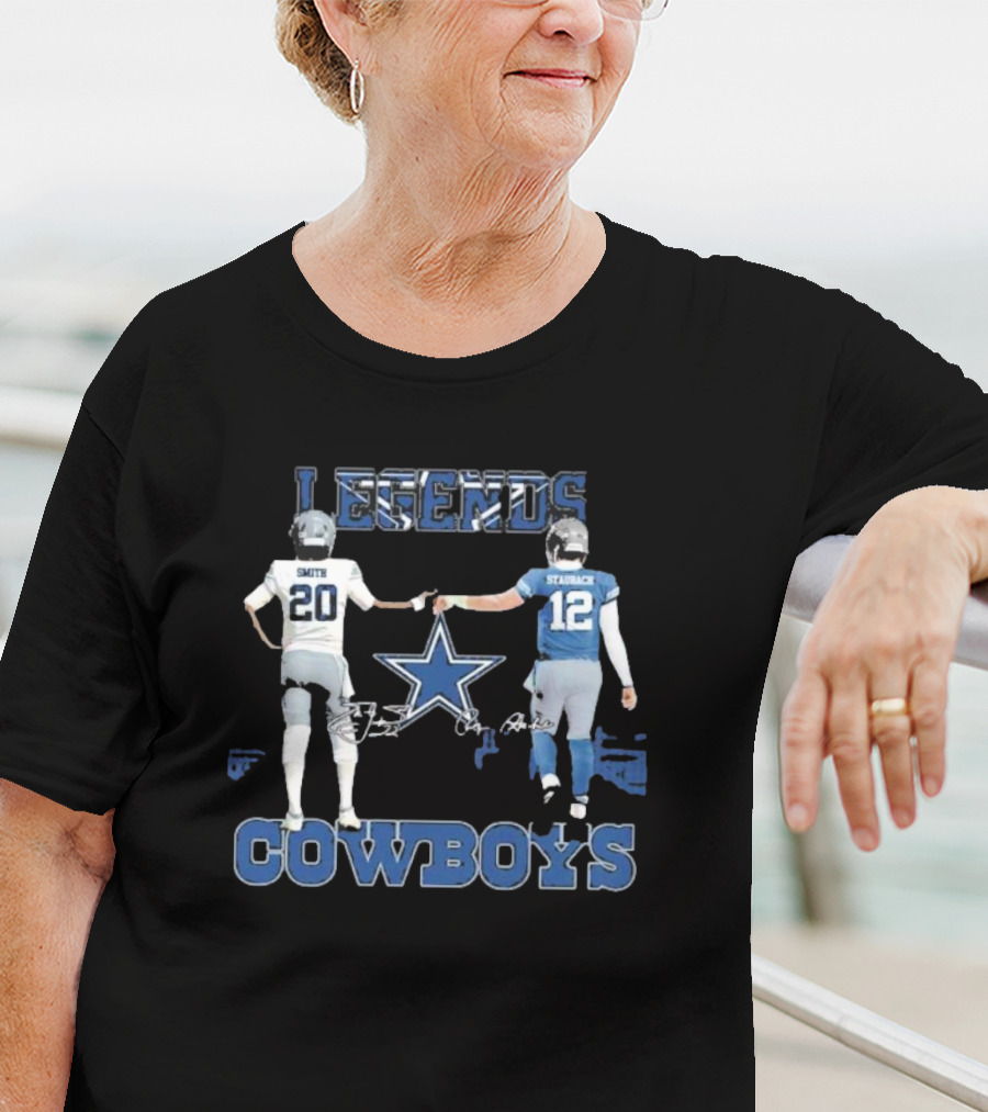 Dallas Cowboys Legends Smith Staubach Iconic Duo Star T-Shirt