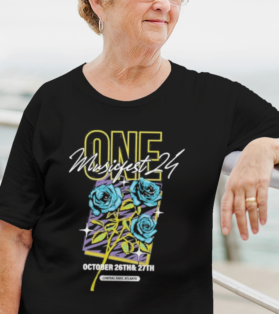 One Music Fest 24 October 26th And 27th Central Park Atlanta Blue Roses T-Shirt