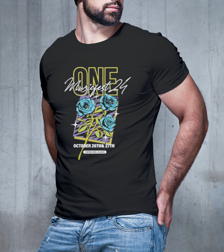 One Music Fest 24 October 26th And 27th Central Park Atlanta Blue Roses T-Shirt