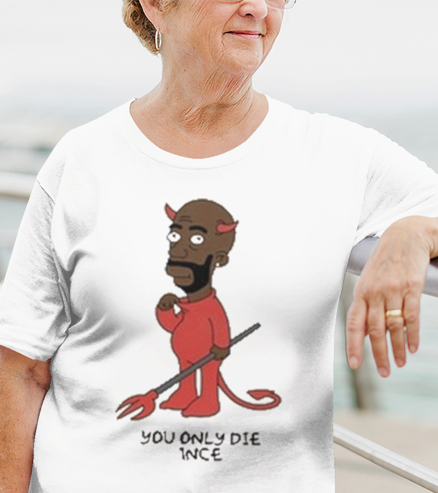 Gibbsons Ss You Only Die 1Nce Devil Cartoon T-Shirt