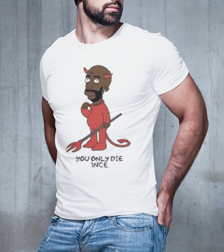 Gibbsons Ss You Only Die 1Nce Devil Cartoon T-Shirt