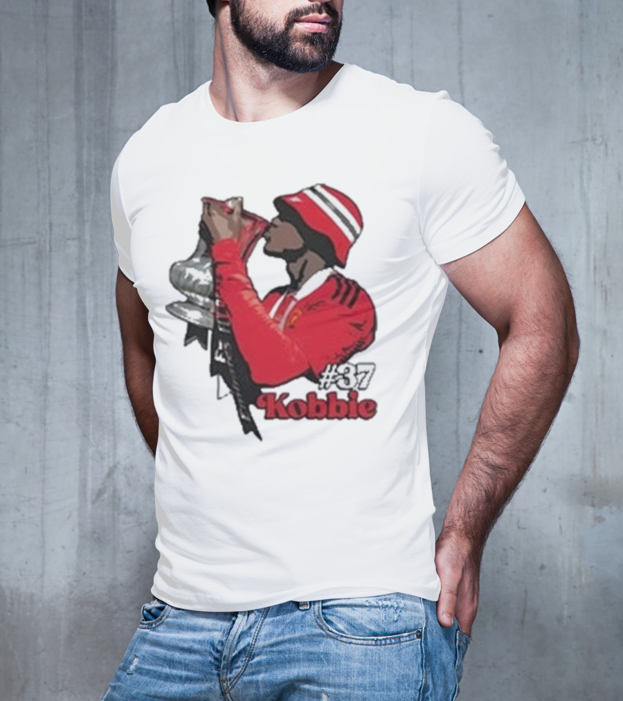 Kobbie #37 Cup Victory Celebration In Red Hoodie And Hat T-Shirt