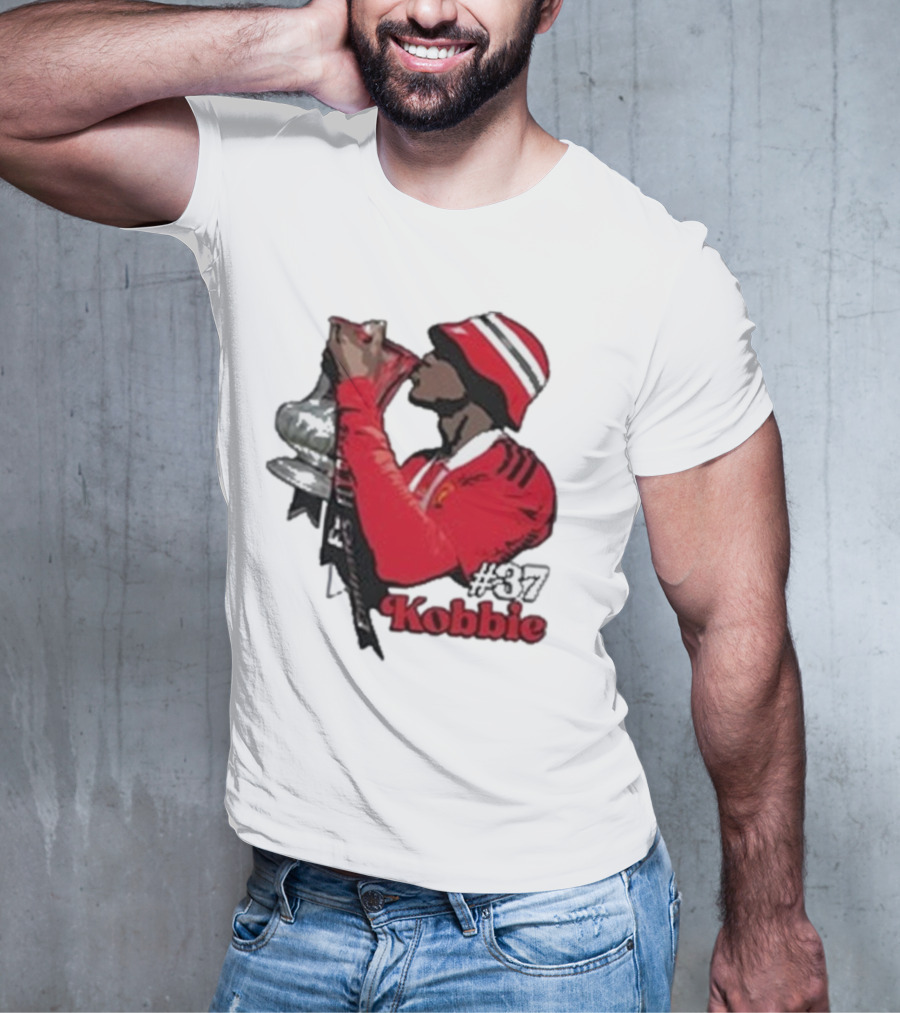 Kobbie #37 Cup Victory Celebration In Red Hoodie And Hat T-Shirt