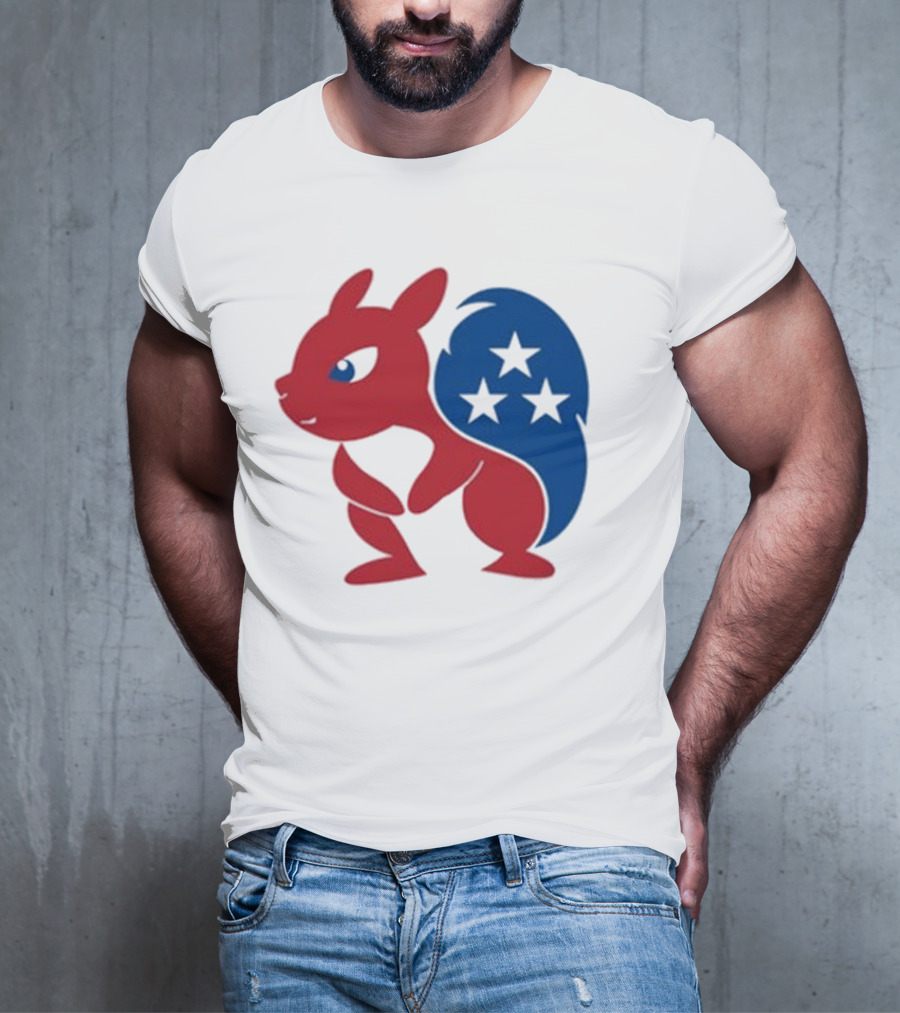 Squirrel Mascot With Stars And GOP Red White Blue T-Shirt