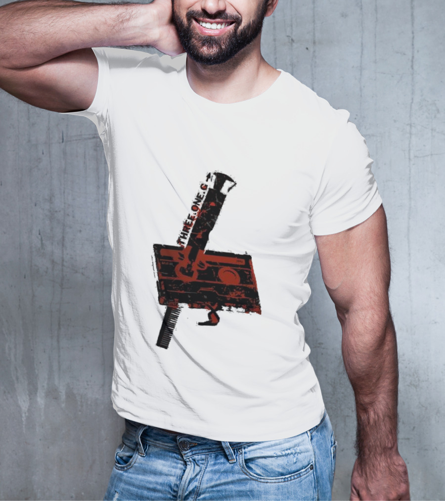 Three One G Records Sound Style Violence Cassette Gun Combination T-Shirt