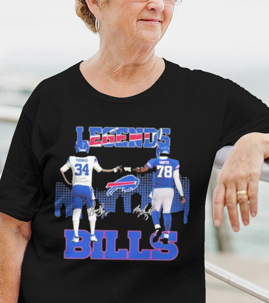 LEGENDS BILLS Thomas Smith 34 78 Buffalo Bills T-Shirt
