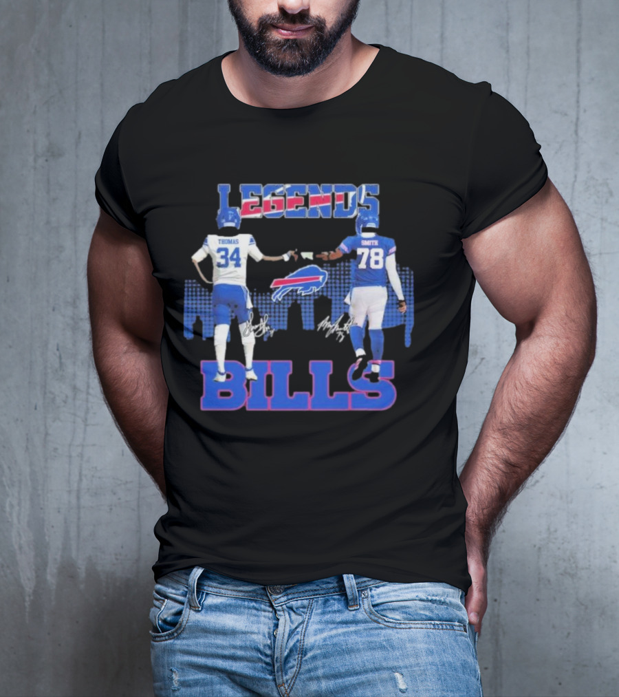 LEGENDS BILLS Thomas Smith 34 78 Buffalo Bills T-Shirt