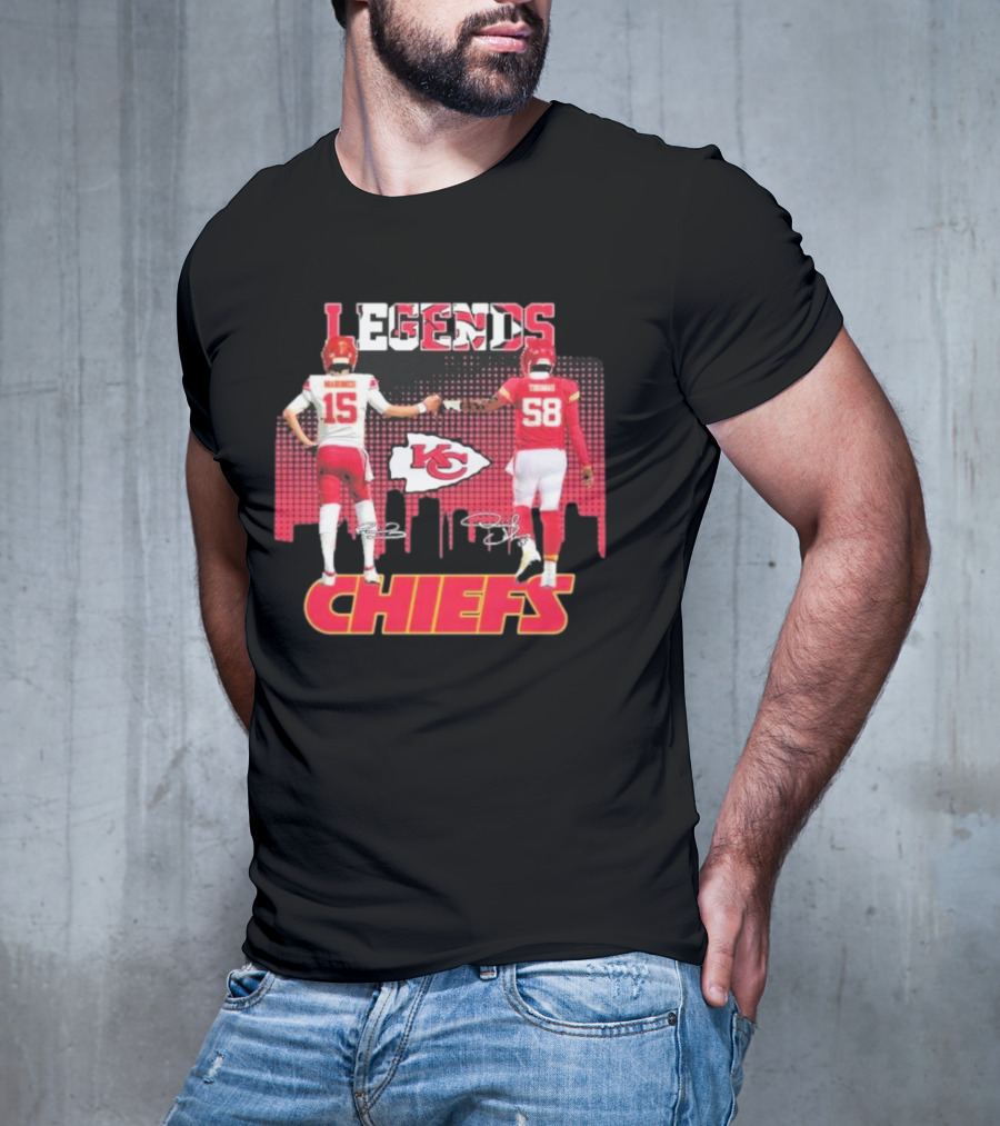 Legends Kansas City Chiefs Patrick Mahomes Derrick Thomas T-Shirt