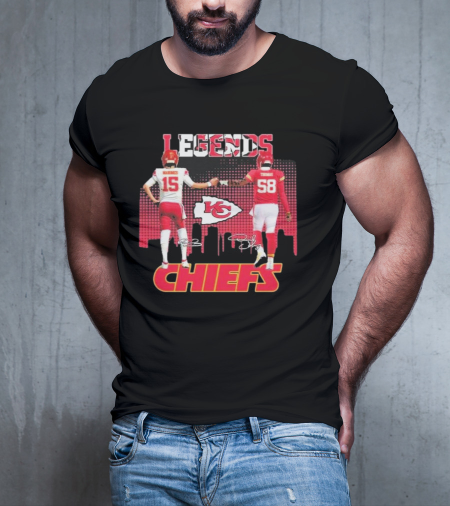 Legends Kansas City Chiefs Patrick Mahomes Derrick Thomas T-Shirt