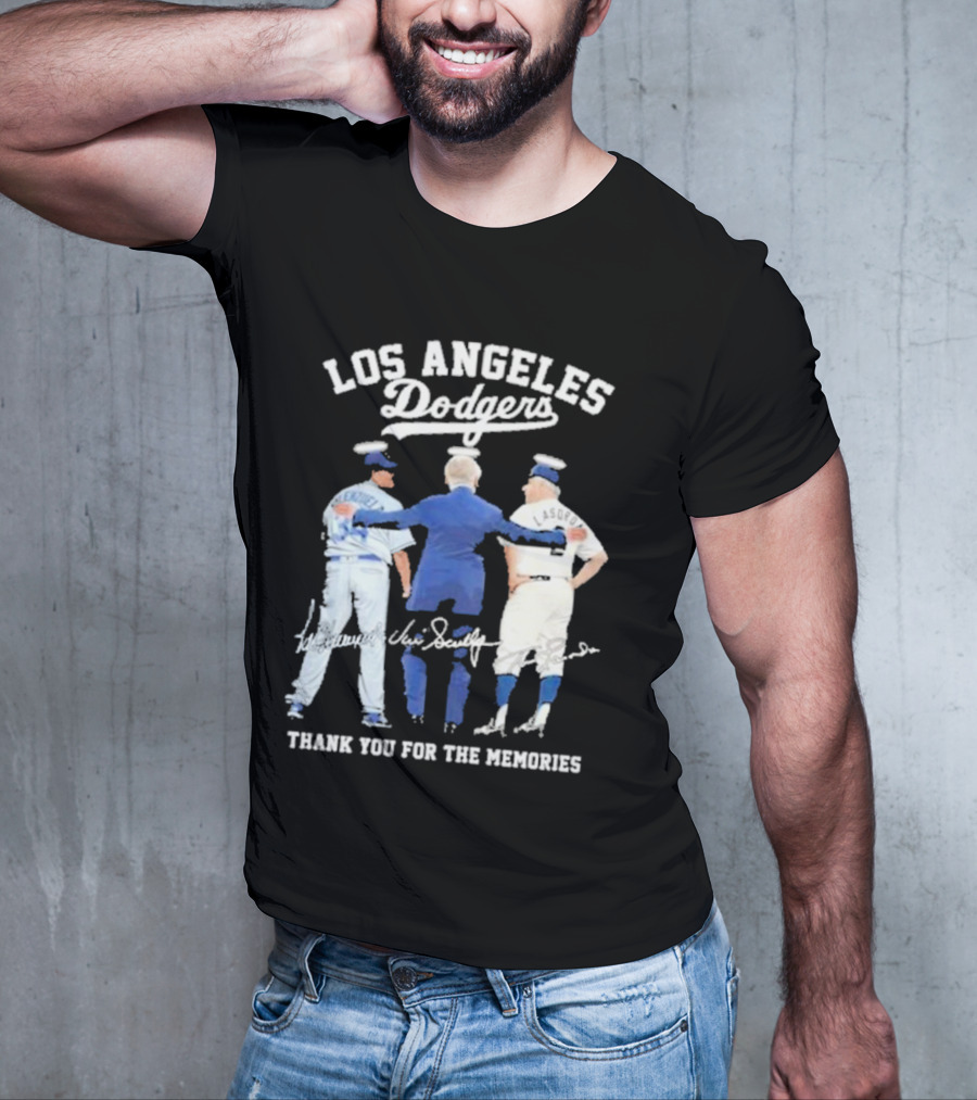 Los Angeles Dodgers Valenzuela Lasorda Thank You For The Memories T-Shirt