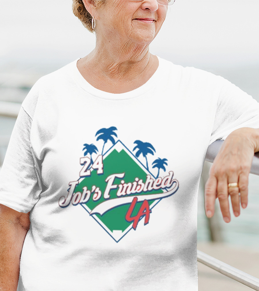 Jack Flaherty Dodgers LA 24 Job’s Finished Palm Trees T-Shirt