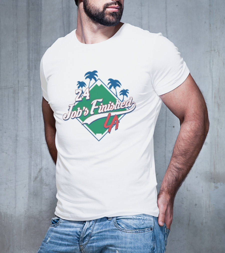 Jack Flaherty Dodgers LA 24 Job’s Finished Palm Trees T-Shirt