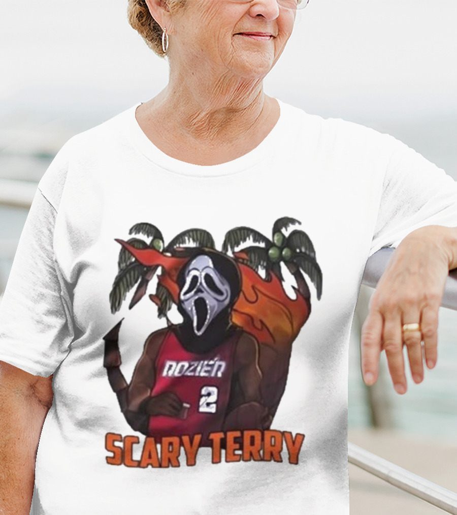 Scary Terry Rozier 2 Ghostface Basketball Tropical Flame Costume T-Shirt