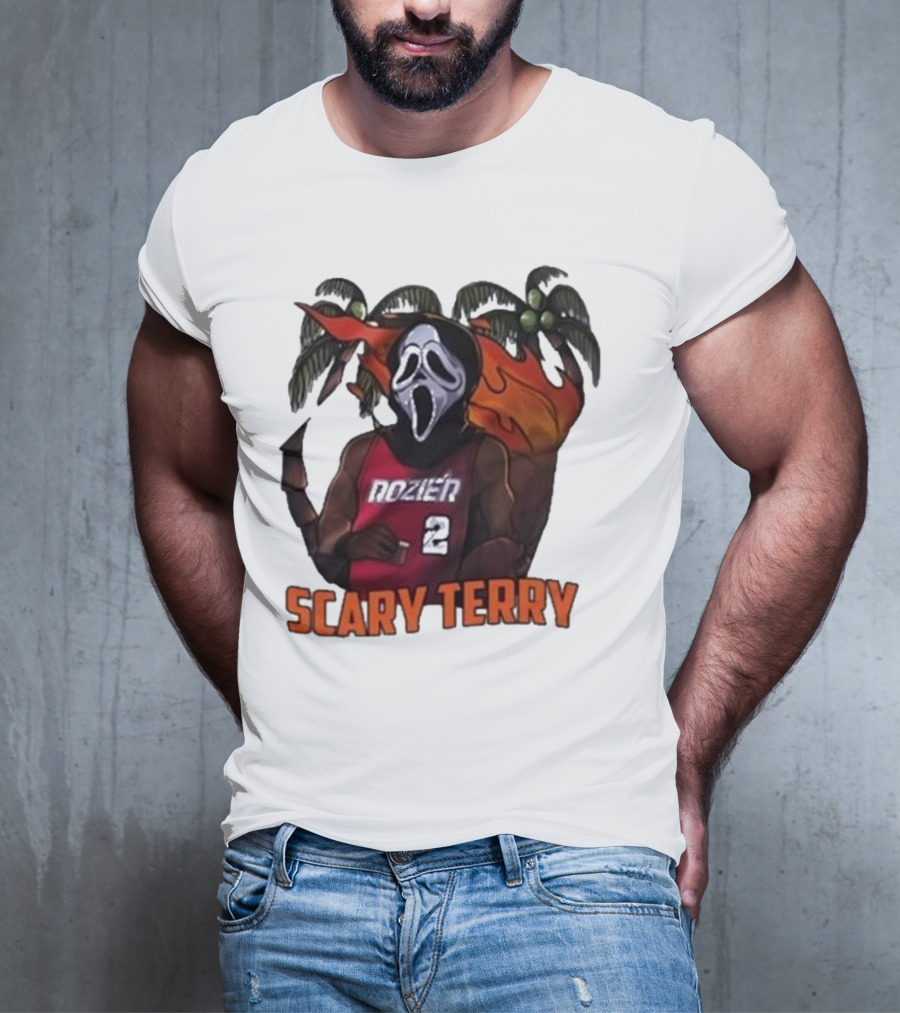 Scary Terry Rozier 2 Ghostface Basketball Tropical Flame Costume T-Shirt