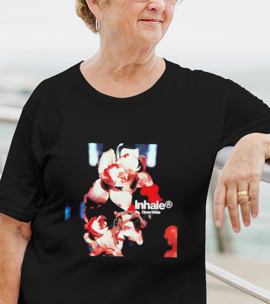 Inhale Open Wide Orchid Floral T-Shirt