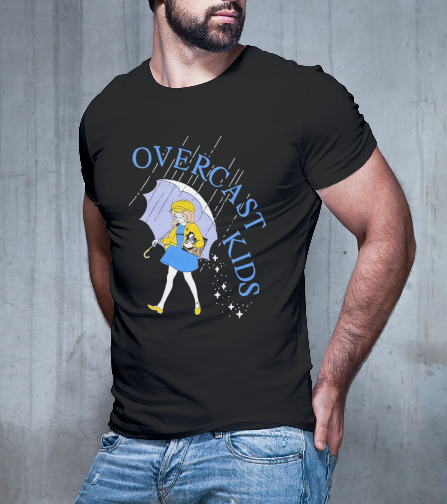 Overcast Kids Under Umbrella T-Shirt
