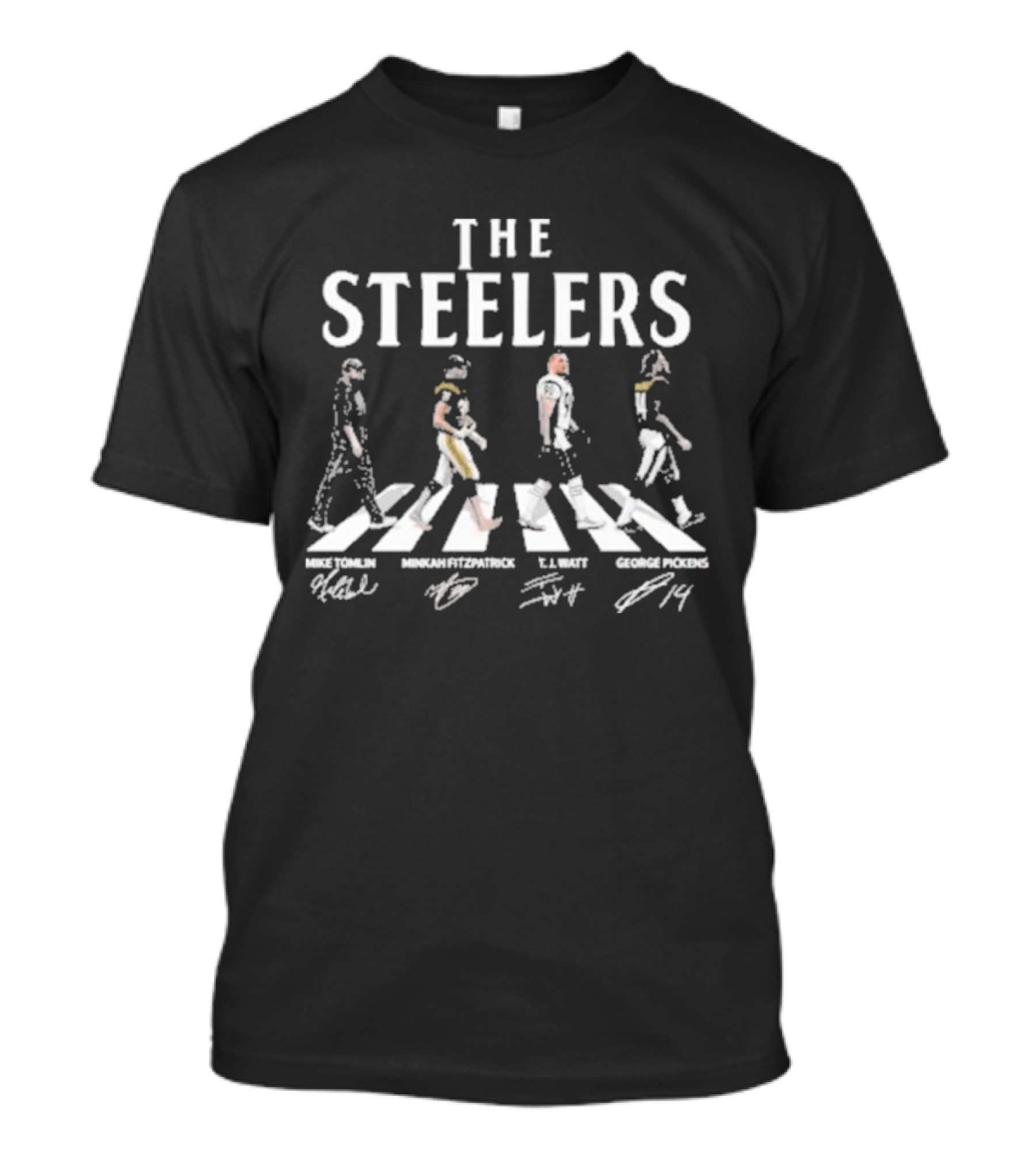 The Steelers Abbey Road Mike Tomlin Minkah Fitzpatrick T.J. Watt George Pickens Signature T-Shirt