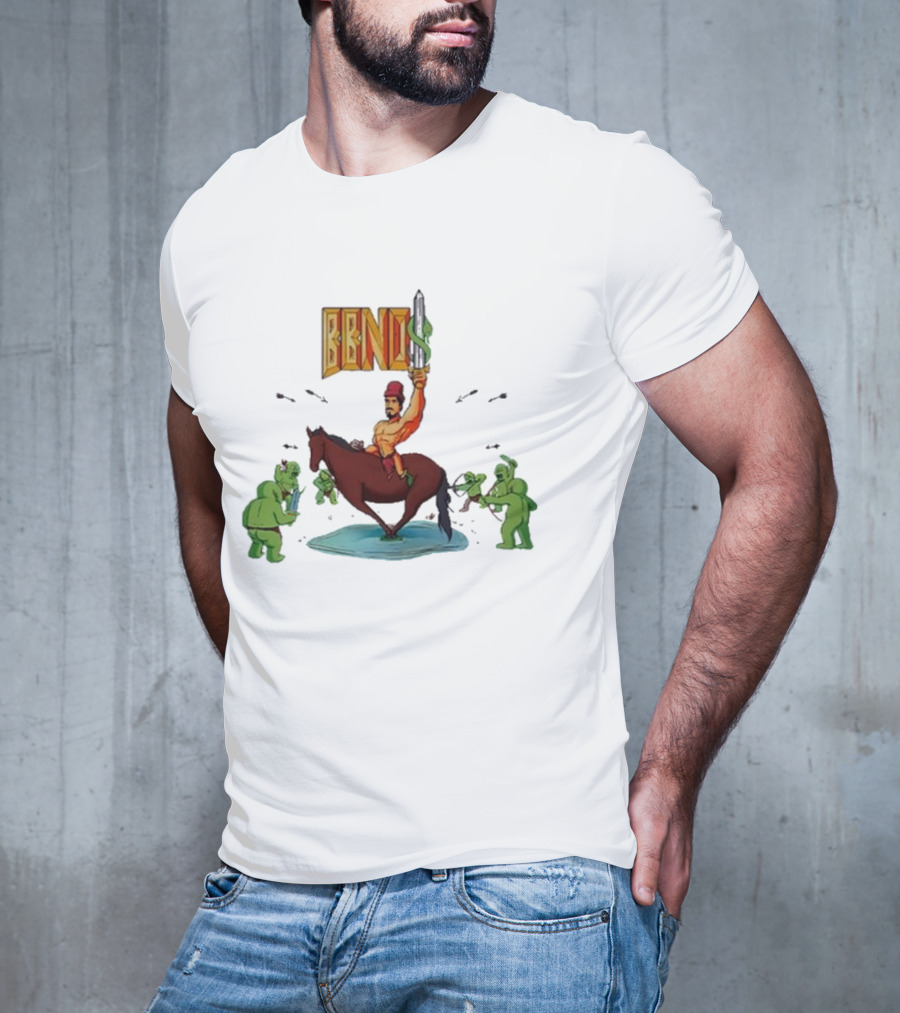 BBNo$ Sword Riding Horse Surrounded By Green Creatures T-Shirt