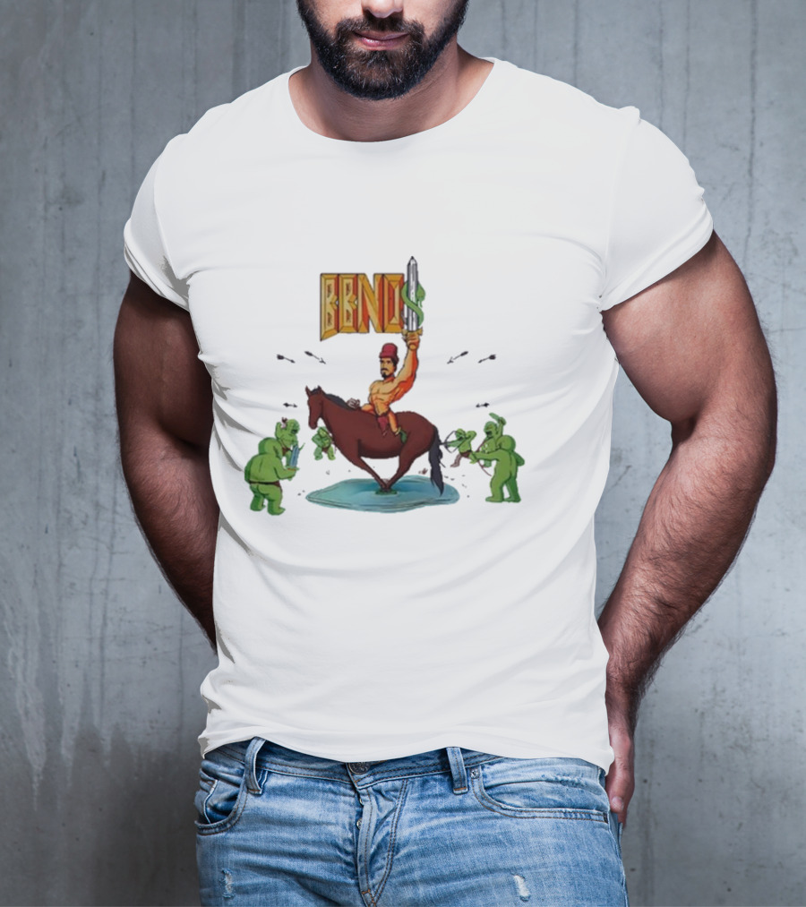 BBNo$ Sword Riding Horse Surrounded By Green Creatures T-Shirt