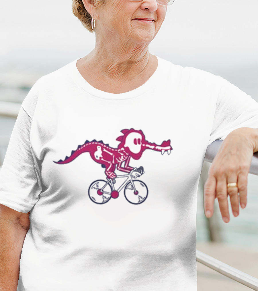 Ef Pro Cycling Skeleton Dinosaur On Bike T-Shirt