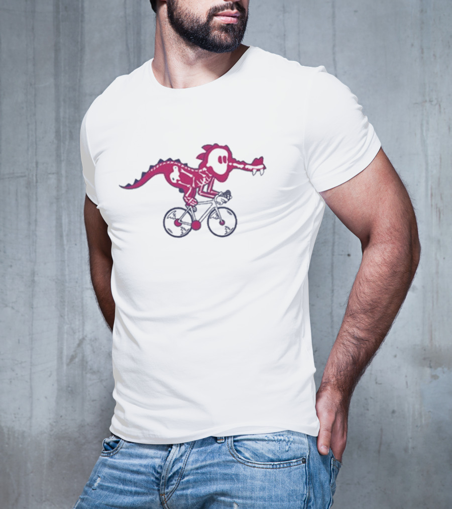Ef Pro Cycling Skeleton Dinosaur On Bike T-Shirt