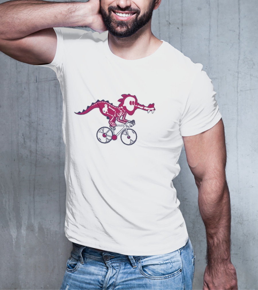 Ef Pro Cycling Skeleton Dinosaur On Bike T-Shirt