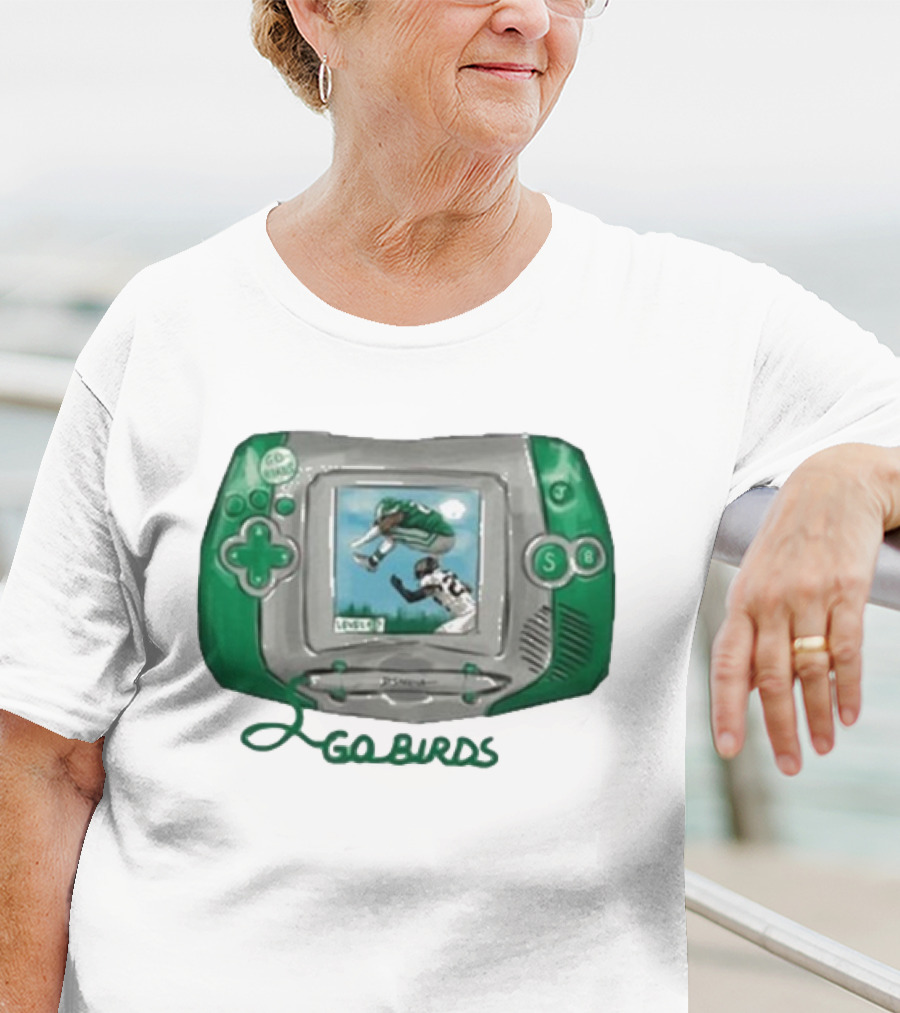 The Basement Yard Tby Radio City Ivory New Go Birds Retro Handheld Gaming Football T-Shirt