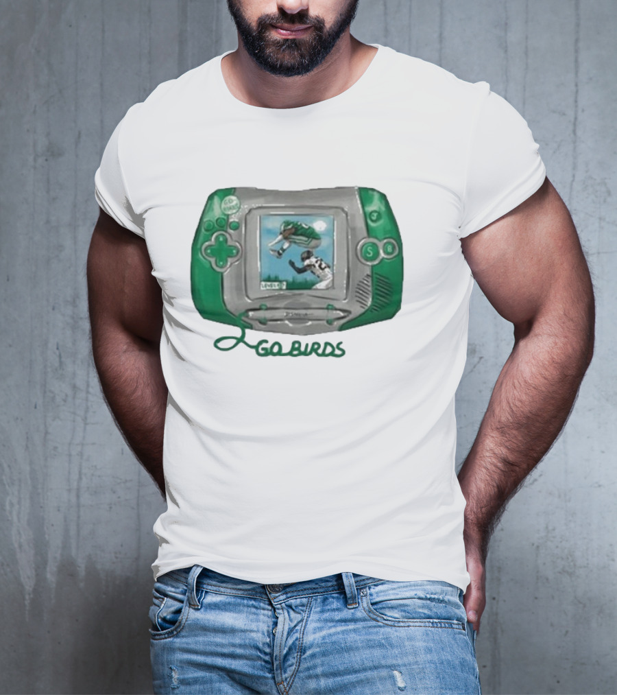 The Basement Yard Tby Radio City Ivory New Go Birds Retro Handheld Gaming Football T-Shirt
