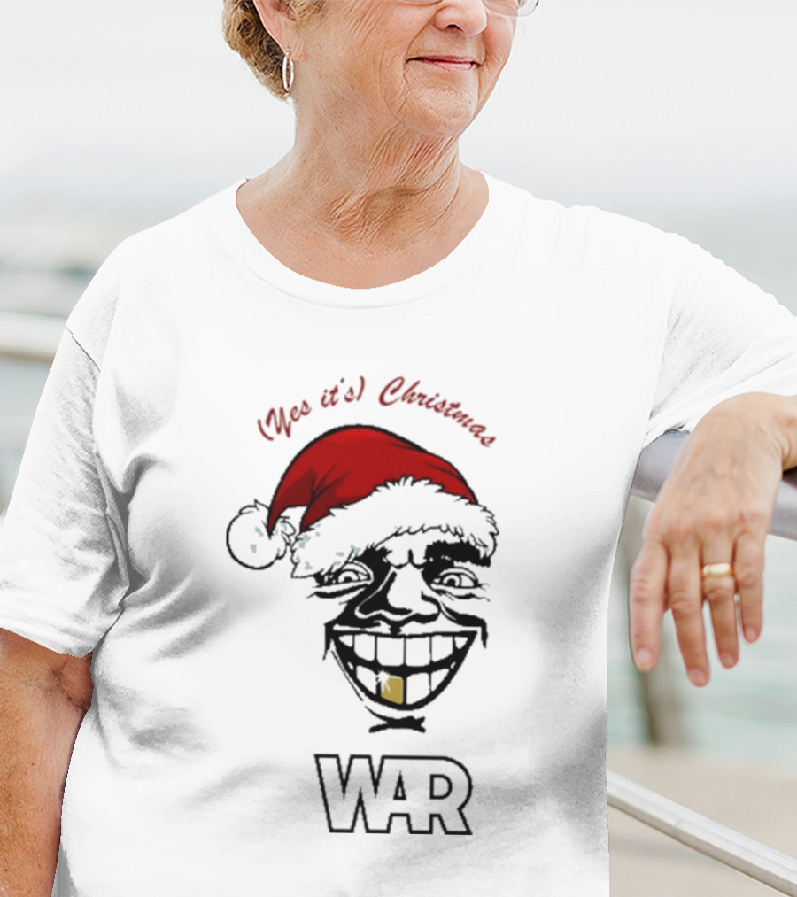 WAR Yes It’s Christmas Santa Grinning Face T-Shirt