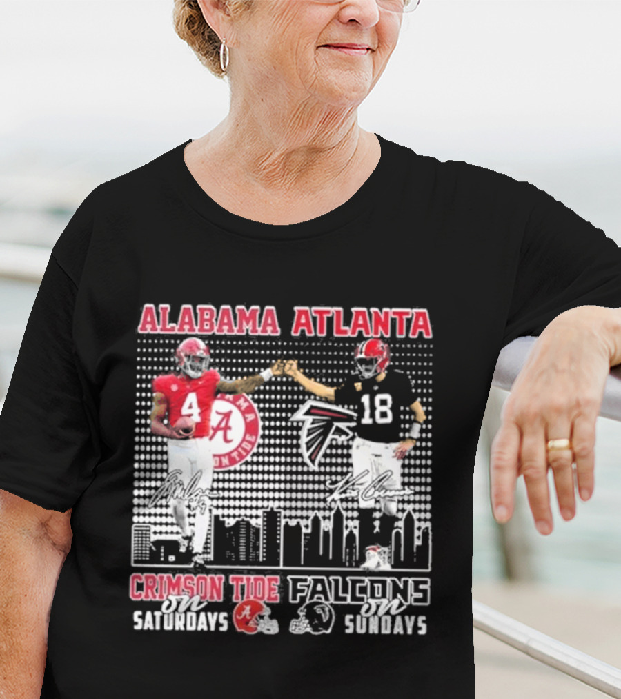 Alabama Atlanta Crimson Tide On Saturdays Falcons On Sundays T-Shirt