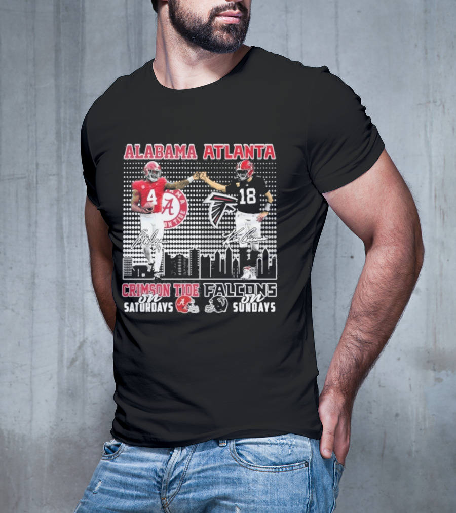 Alabama Atlanta Crimson Tide On Saturdays Falcons On Sundays T-Shirt